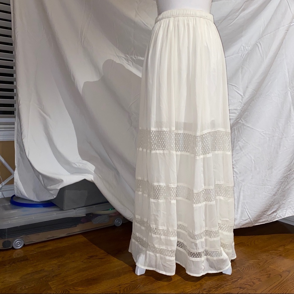 White Maxi Skirt with Mini Underneath